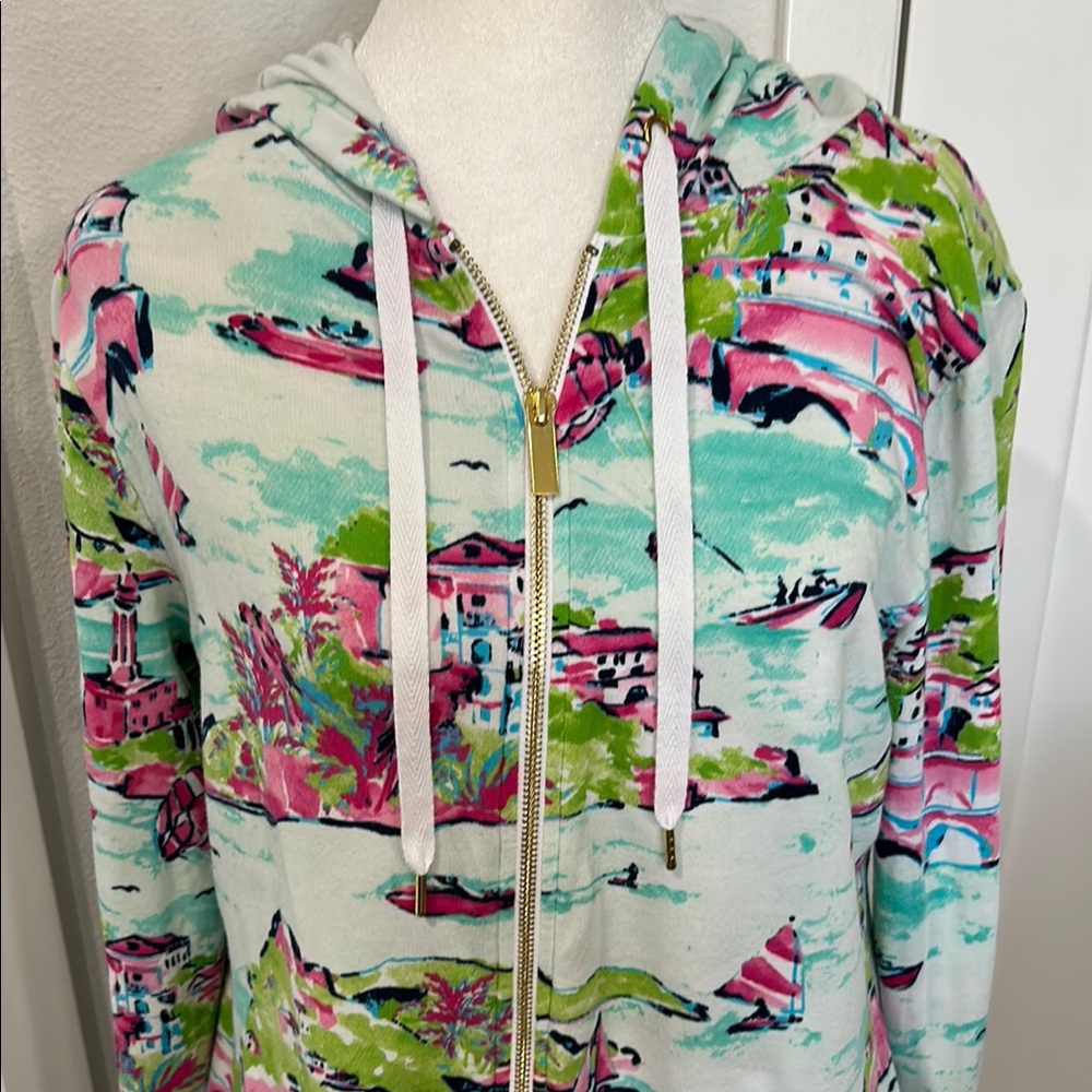 Crown & Ivy Women's Multicolor Zip-Up Hoodie. Travel casual soft hooded. - Picture 3 of 15